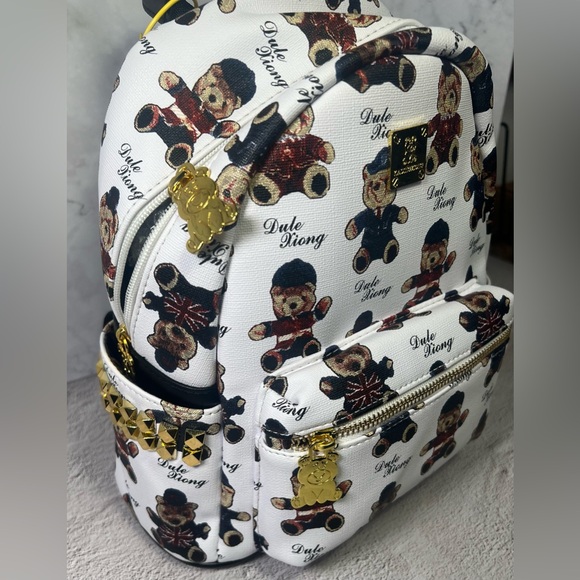 Dule xiong Fashion Bear Backpacl White - Picture 2 of 8